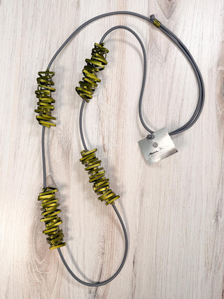 Monica Krexa Belize Necklace, Olive/Grey - Statement Boutique