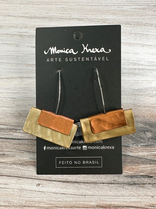 Monica Krexa Berlin Long Wire Drop Earrings, Gold/Bronze - Statement Boutique