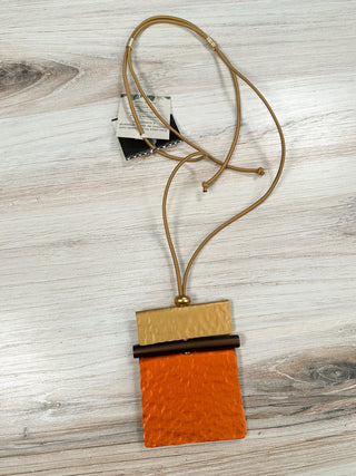 Monica Krexa Berlin Pendant Necklace, Orange/Brown/Gold - Statement Boutique