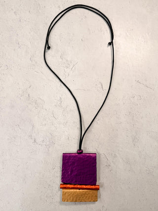 Berlin Pendant Necklace, Purple/Orange/Light Copper