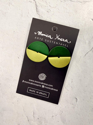 Chicago Small Stud Earrings, Green/Chartreuse