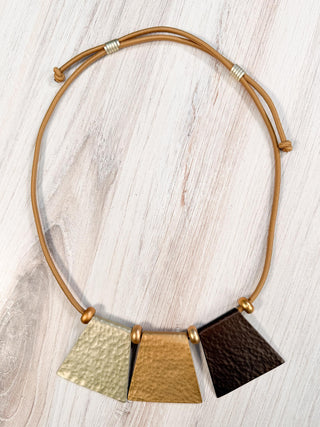 Monica Krexa Dublin Necklace, Brown/Golden Combo - Statement Boutique