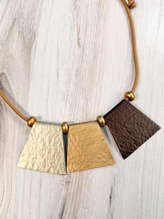 Monica Krexa Dublin Necklace, Brown/Golden Combo - Statement Boutique