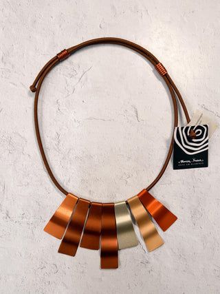 Fabrizia Necklace, Orange/Brown Combo