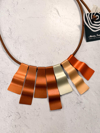 Fabrizia Necklace, Orange/Brown Combo