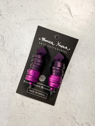 Montreal Post Drop Earrings, Purple Combo