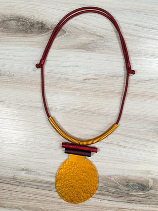 Monica Krexa Osaka Necklace, Orange/Burgundy - Statement Boutique
