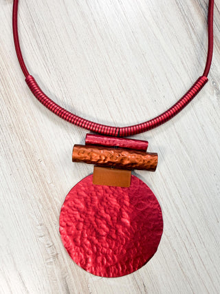 Monica Krexa Osaka Necklace, Red Combo - Statement Boutique