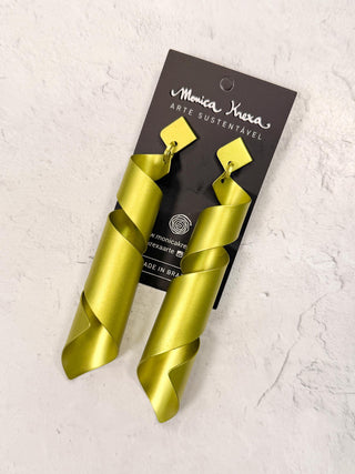 Pisa Post Drop Earrings, Chartreuse