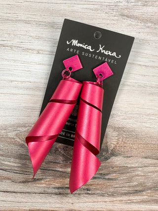 Monica Krexa Pisa Post Drop Earrings, Fuchsia - Statement Boutique