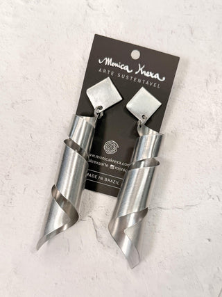 Pisa Post Drop Earrings, Silver