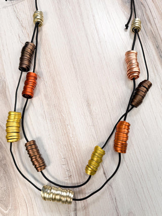 Monica Krexa Quebec Necklace, Brown/Copper Combo - Statement Boutique