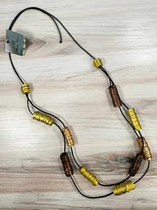 Monica Krexa Quebec Necklace, Gold/Brown Combo - Statement Boutique