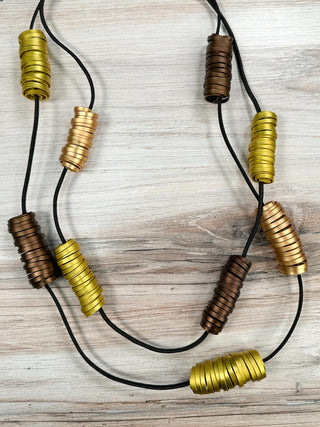 Monica Krexa Quebec Necklace, Gold/Brown Combo - Statement Boutique