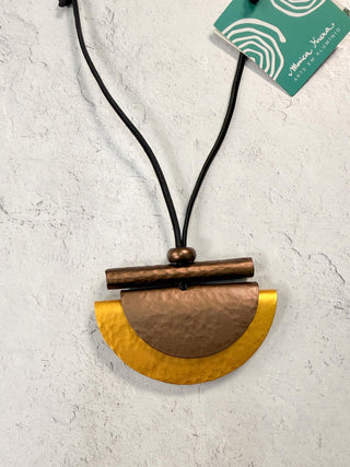 Rio Pendant Necklace, Brown/Saffron