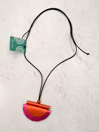 Rio Pendant Necklace, Orange/Fuchsia