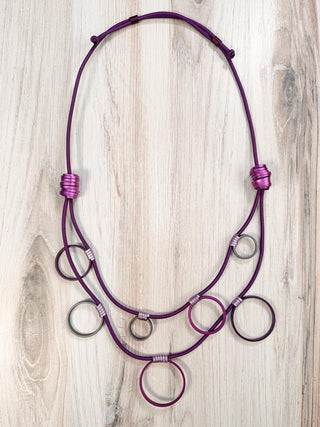 Monica Krexa Samara Necklace, Purple Combo - Statement Boutique