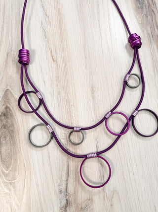 Monica Krexa Samara Necklace, Purple Combo - Statement Boutique