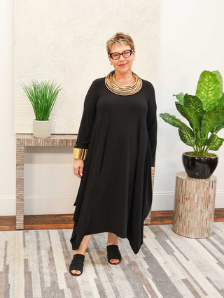 Moonlight Long Sleeve Jumpsuit Dress, Black - Statement Boutique