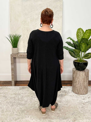 Moonlight Long Sleeve Jumpsuit Dress, Black - Statement Boutique
