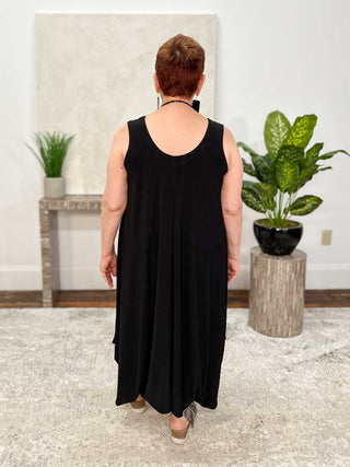 Moonlight Sleeveless Jumpsuit Dress, Black - Statement Boutique