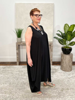 Moonlight Sleeveless Jumpsuit Dress, Black - Statement Boutique
