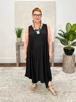 Moonlight Sleeveless Jumpsuit Dress, Black - Statement Boutique