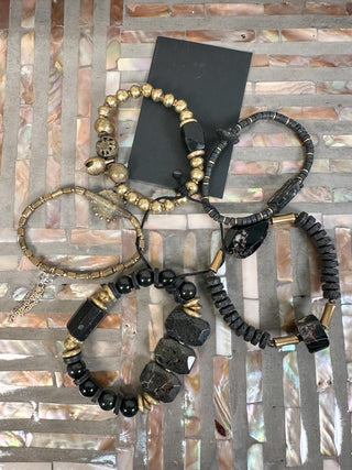 Black & Gold Bracelet Set