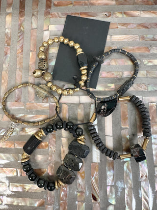 Black & Gold Bracelet Set