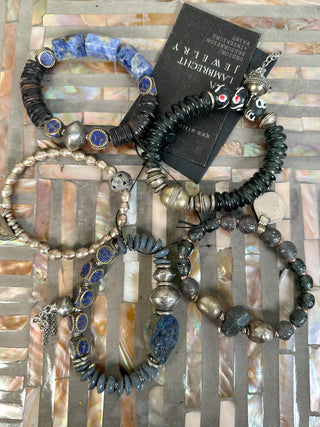 Blue and Black & Silver Bracelet Set