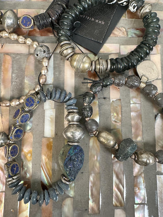 Blue and Black & Silver Bracelet Set