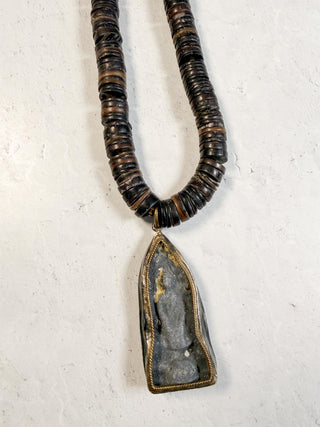 Chain and Bead Necklace with Buddha Pendant