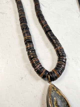 Chain and Bead Necklace with Buddha Pendant