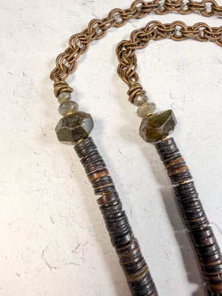 Chain and Bead Necklace with Buddha Pendant