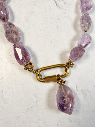 Chunky Amethyst Necklace with Pendant