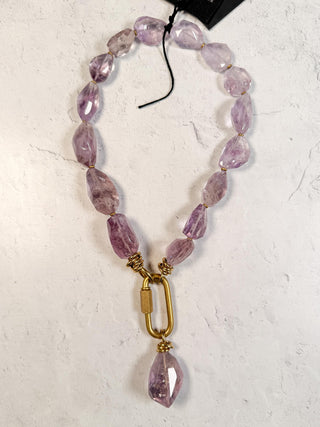 Chunky Amethyst Necklace with Pendant