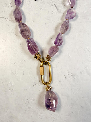 Chunky Amethyst Necklace with Pendant