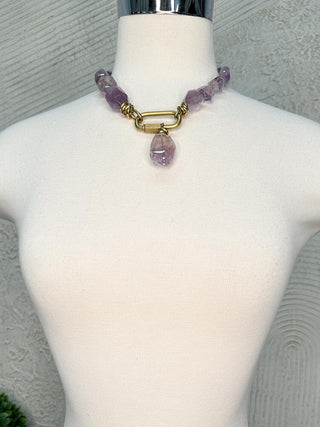 Chunky Amethyst Necklace with Pendant