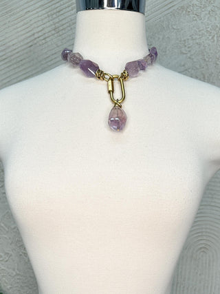Chunky Amethyst Necklace with Pendant