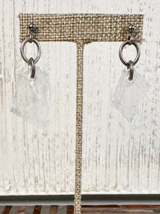 Irregular Selenite Dangle Earrings