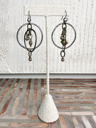 Mixed Metal Multi Loops Earrings
