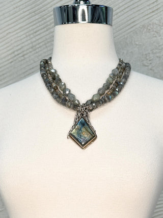 Multistrand Labradorite Pendant Necklace