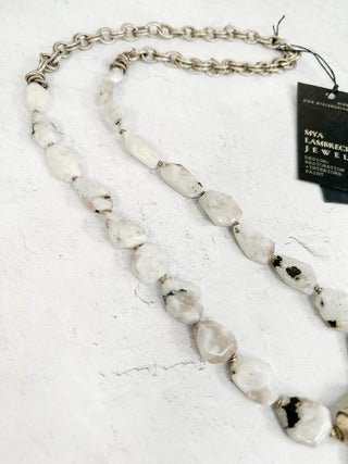 Silver Chain with Large Moonstones & Silver Pendant Necklace
