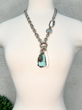 Silver Chain with Triple Pendant Drop Necklace