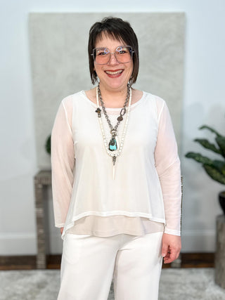 White Bone Beads with Spike Pendant Necklace