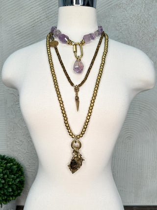 Chunky Amethyst Necklace with Pendant