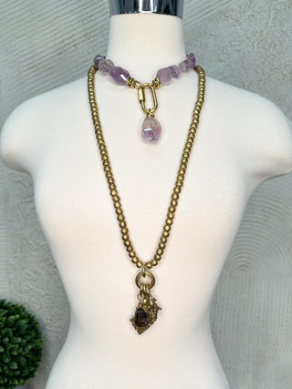 Chunky Amethyst Necklace with Pendant