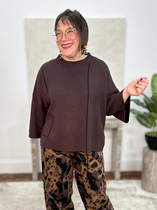 Boxy Sweater, Dark Brown