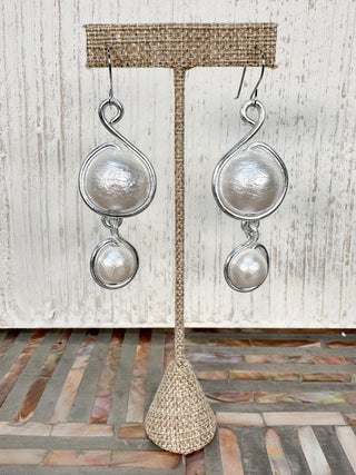OC Jewelry Double Babs Earrings, White UL - Statement Boutique