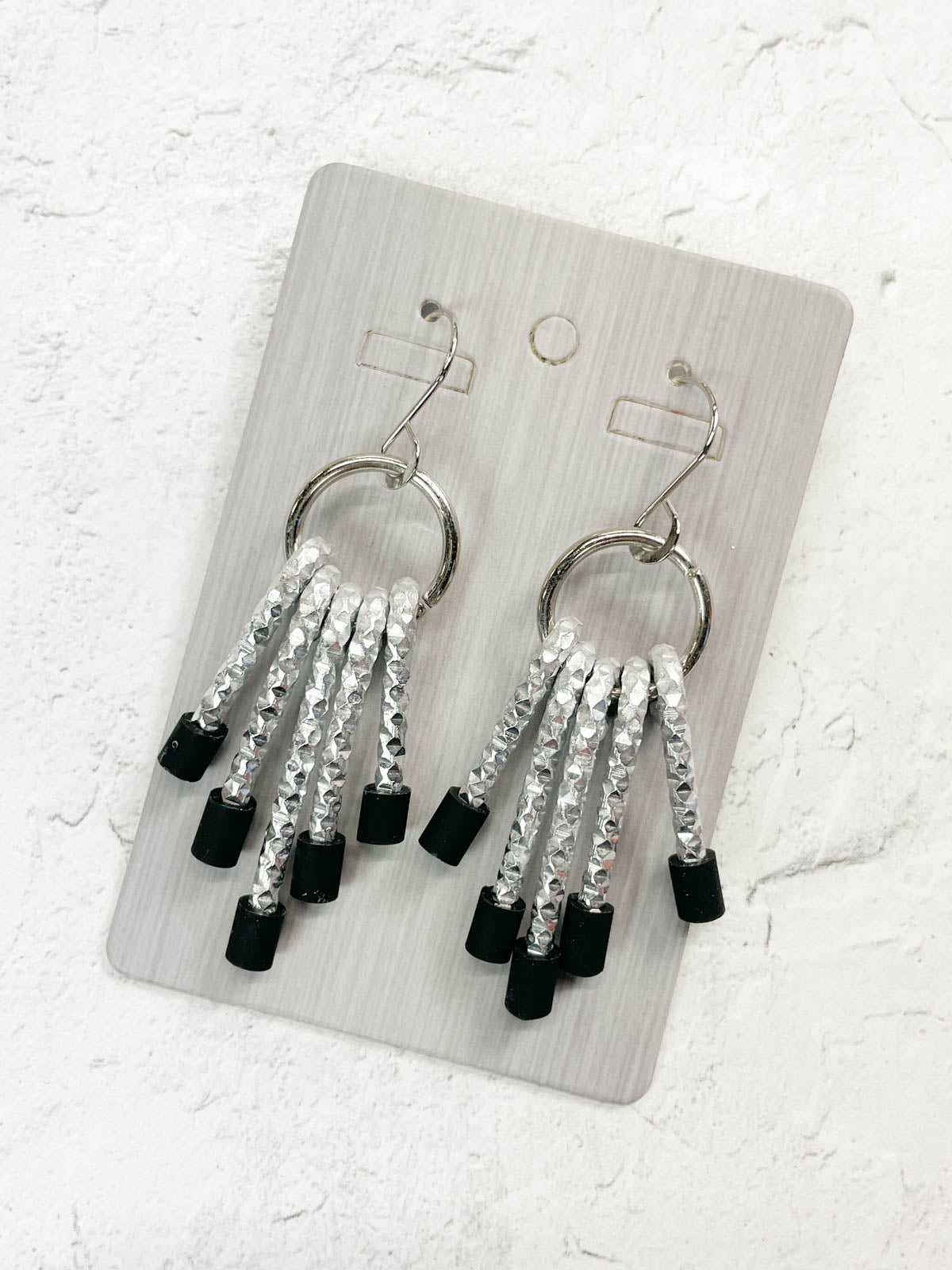 OC Jewelry Kiki Earrings, Silver/Black - Statement Boutique